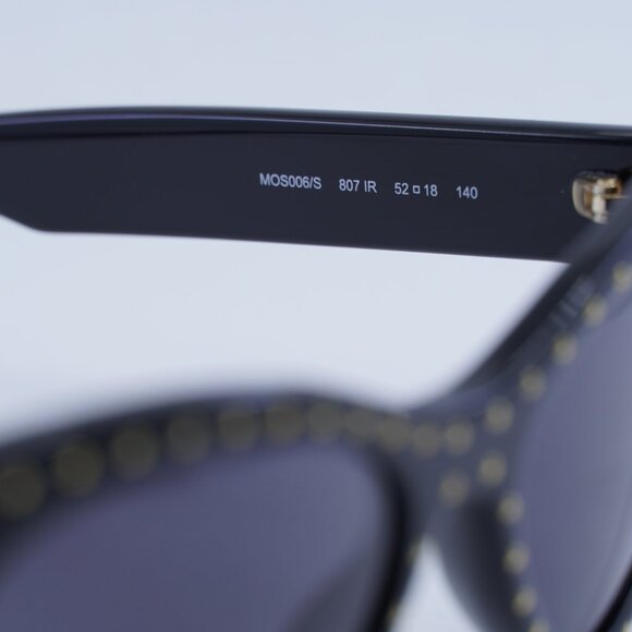 Moschino MOS006/S 0807 IR Sunglasses Black Cat Eye Frame, Grey Lenses - Picture 9 of 13